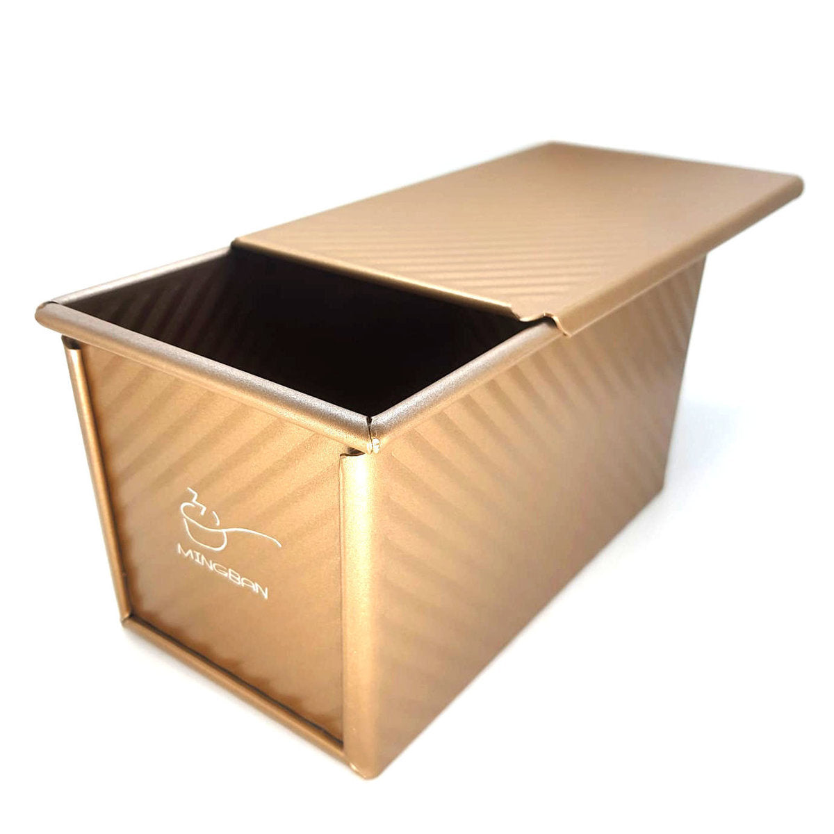 450g non-stick coated toast box with lid (gold/anodized/corrugated)