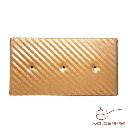 450g non-stick coated toast box with lid (gold/anodized/corrugated)