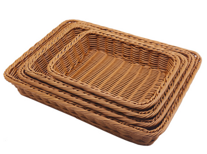 手工編織 PP 仿藤編織麵包籃