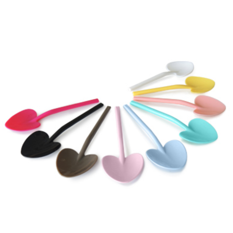 (Crazy discount) 9cm PS party disposable plastic heart-shaped spoon 