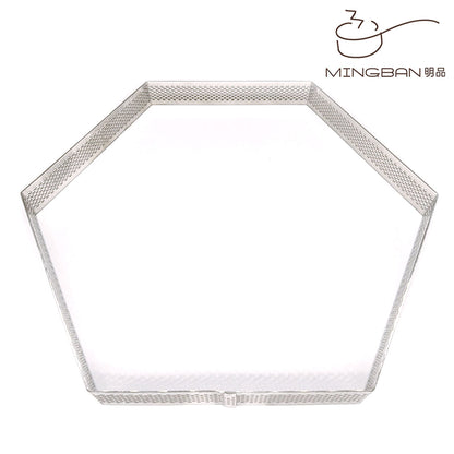 Hexagon Shape Perforated Tart Ring