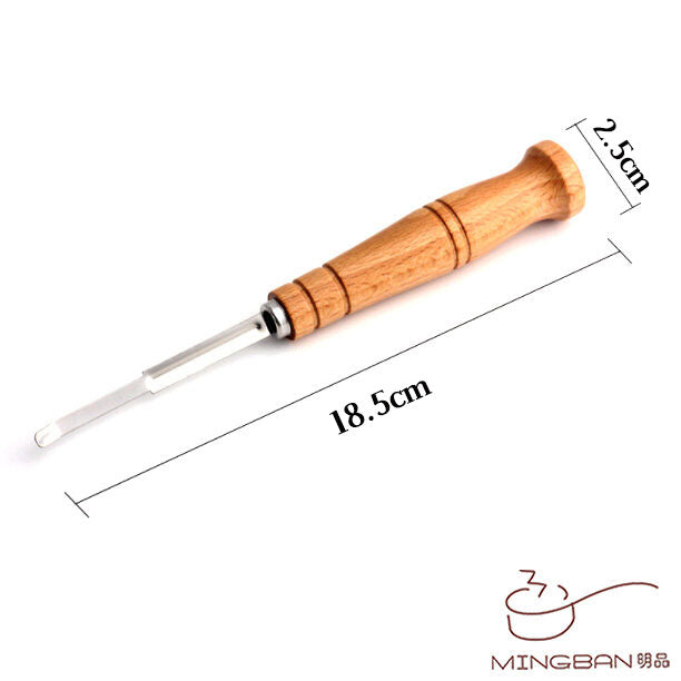 木柄弧形不銹鋼麵包割紋刀 (配5塊刀片)