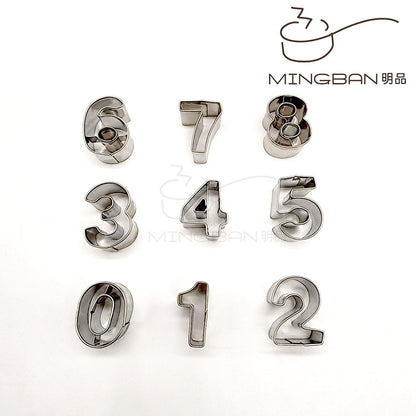 0-8 number stainless steel cookie mold