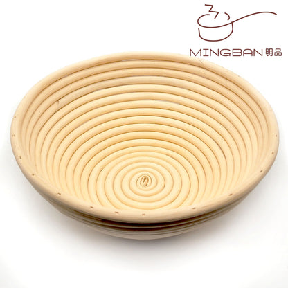 Round rattan proofing basket with removable linen cover 