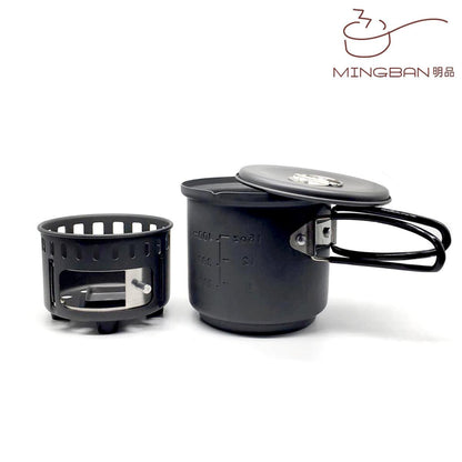 Solid Fuel Cookset 600ml (Aluminum) #Outdoor Camping 