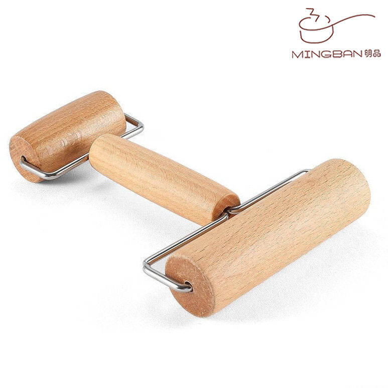 Double-Headed Wooden Manual Mini Dough Roller